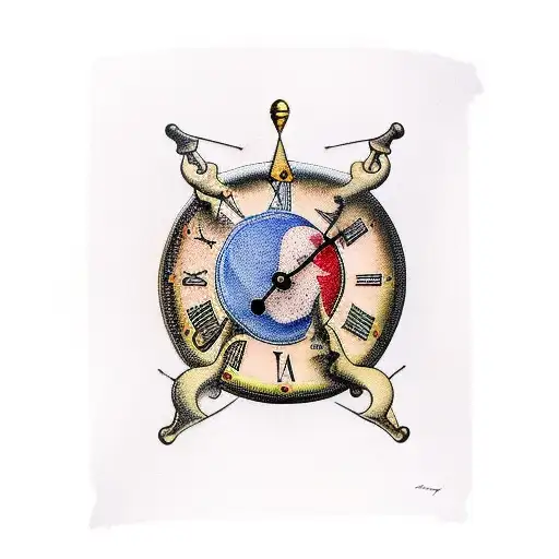 Salvador Dali clock tattoo design idea