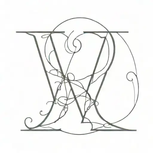letters "R O N A I" In one letter R tattoo design idea