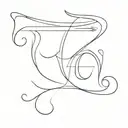 letters R O N A I with a knife tattoo design idea