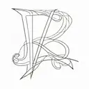 letters R O N A I with a knife tattoo design idea