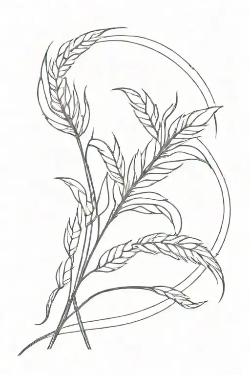 2 wheats tattoo design idea