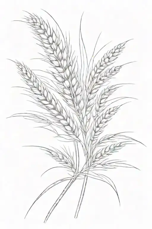 2 wheat  tattoo design idea