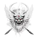 zeus con espada cuerpo completo tattoo design idea