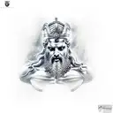 zeus con espada cuerpo completo tattoo design idea