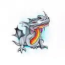 dragon eating rabbit tattoo design idea