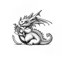 dragon eating rabbit tattoo design idea