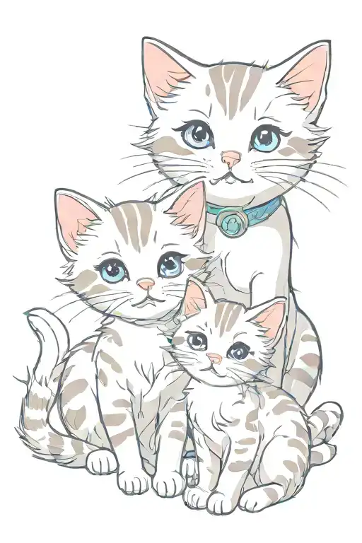 cute cats tattoo design idea
