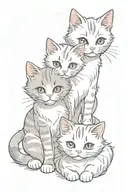 cute cats tattoo design idea