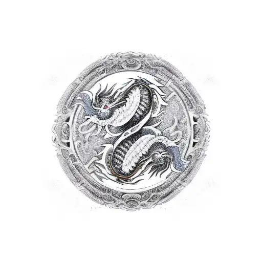 yin Yang dragon tattoo design idea
