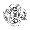 dragon yin Yang  tattoo design idea