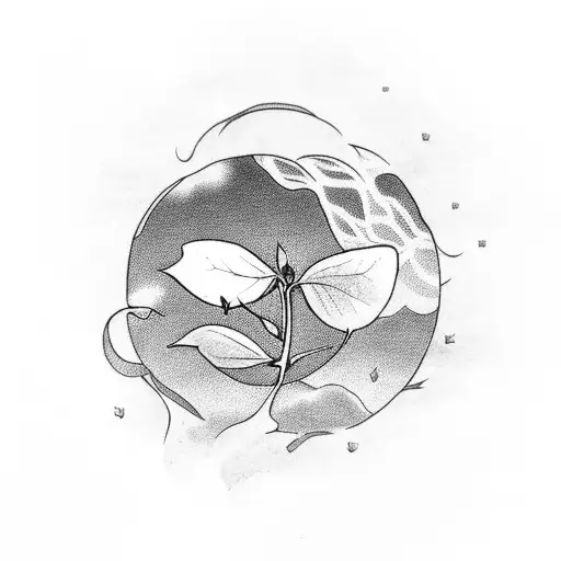 A serene moonlit forest with a hidden 4 leaf clover tattoo design idea
