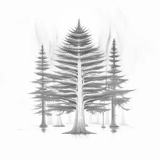cedar tree tattoo design idea