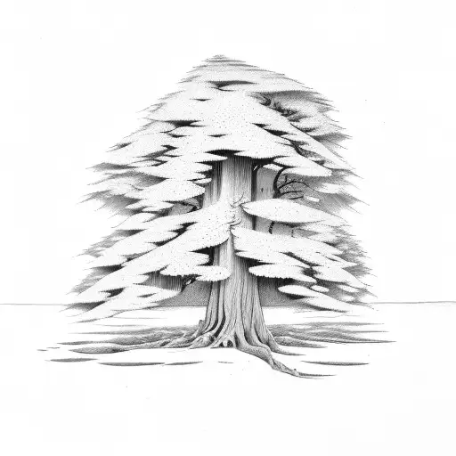 Cedar Tree And Redwood Tree And Oak Tree tattoo design idea