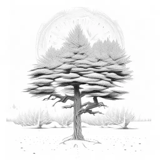 Cedar Tree And Redwood Tree And Oak Tree tattoo design idea