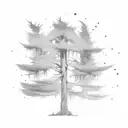 cedar tree tattoo design idea