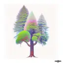 cedar tree and redwood tree and oak tree tattoo design idea