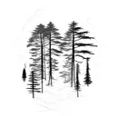 cedar and redwood and oak trees tattoo design idea