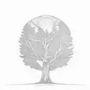 Cedar Tree And Redwood Tree And Oak Tree tattoo design idea