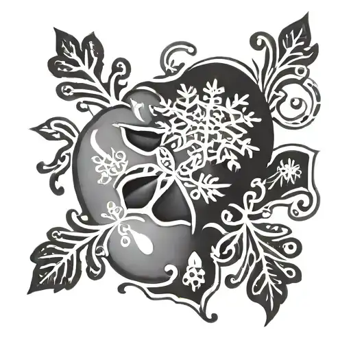 cat paw with snowflake inside  tattoo design idea