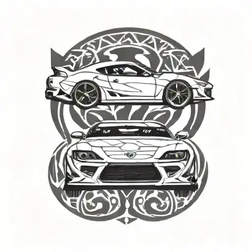 toyota supra tattoo design idea
