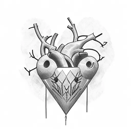 Heart and barb wire  tattoo design idea