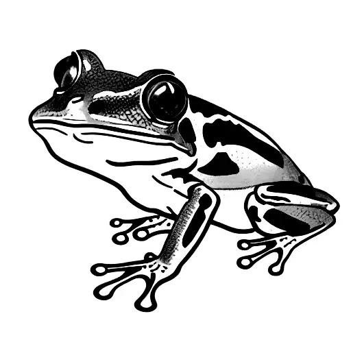 green tree frog with gecko and blue tiger butterfly tattoo design idea