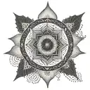 A Bali-inspired mandala incorporating elements of electricity tattoo design idea