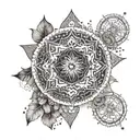 A Bali-inspired mandala incorporating elements of electricity tattoo design idea
