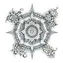 A Bali-inspired mandala incorporating elements of electricity tattoo design idea