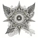 A Bali-inspired mandala incorporating elements of electricity tattoo design idea