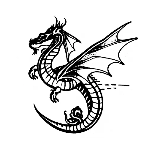 Dragonite psychedelic  tattoo design idea