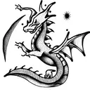 Dragonite psychedelic  tattoo design idea