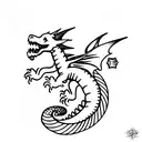 Dragonite psychedelic  tattoo design idea