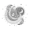 last quarter moon and waxing crescent moon tattoo design idea