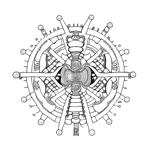 Spinal column tattoo design idea