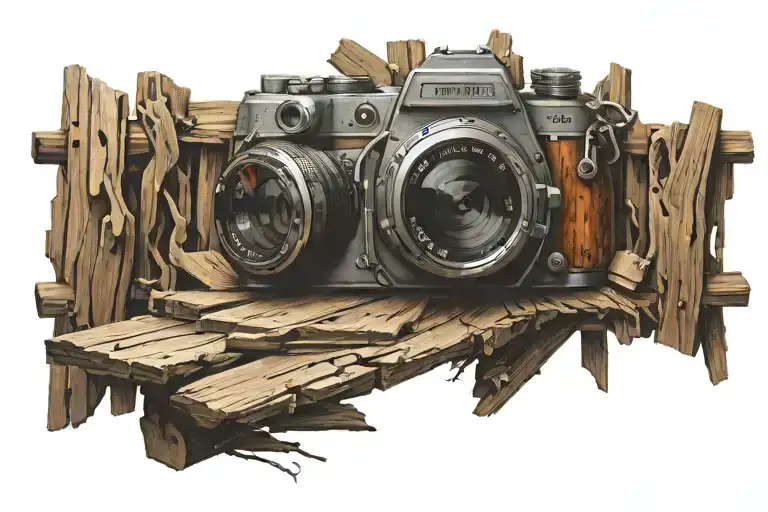 Gutierrez but it looks like its made of wood planks tattoo design idea