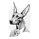 3 doberman on chest tattoo design idea