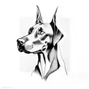 3 doberman on chest tattoo design idea