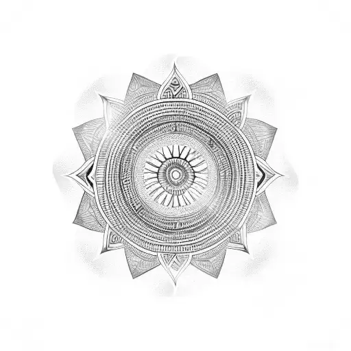 tribal circular mandala  tattoo design idea