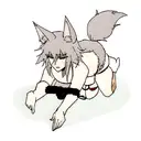 Male wolf performing bdsm on female fox tattoo design idea