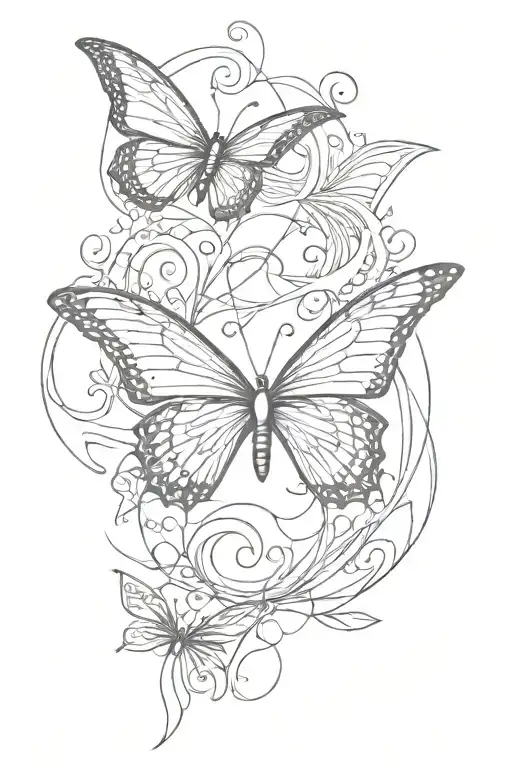 music simple with butterfly and infinity symbol tattoo design idea