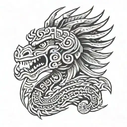 aztec god quetzalcoatl tattoo design idea