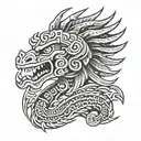 aztec god quetzalcoatl tattoo design idea