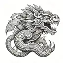 aztec god quetzalcoatl tattoo design idea