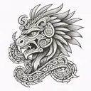 aztec god quetzalcoatl tattoo design idea