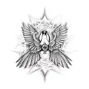 cuervo con alas  tattoo design idea