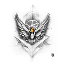 cuervo con alas  tattoo design idea