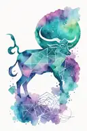 geometric Taurus zodiac symbol tattoo design idea