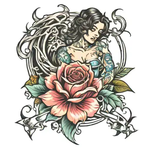 fighting lust  tattoo design idea