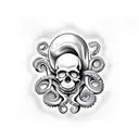 Combination of skull and octopus tattoo design idea
